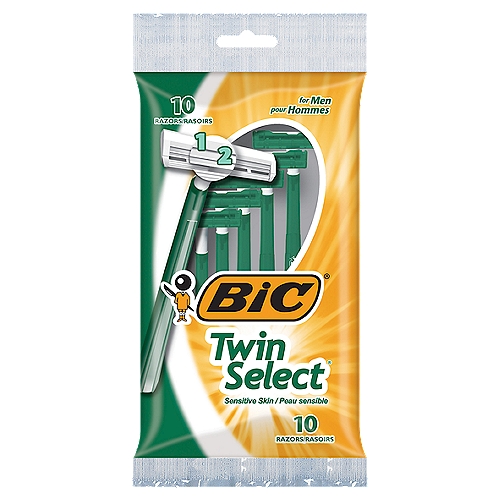 BIC Twin Select Sensitive Skin Shavers for Men, 10 count