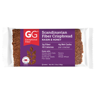 GG Exceptional Fiber Raisin & Honey Scandinavian Fiber Crispbread, 3.5 ...
