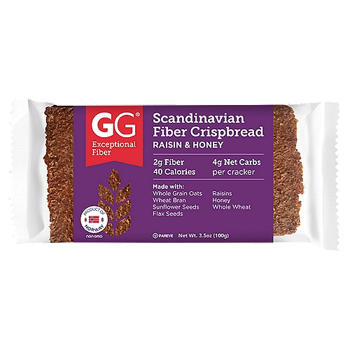 GG Exceptional Fiber Raisin & Honey Scandinavian Fiber Crispbread, 3.5 oz