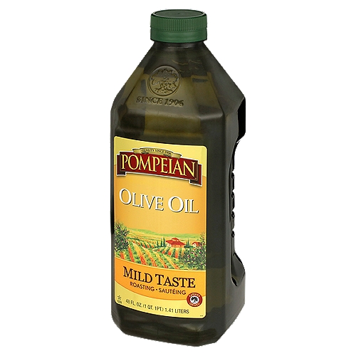 Pompeian Mild Classic Olive Oil, 48 fl oz
Pompeian works directly with farmers, which ensures that only the finest olives are selected for our oil and allows for full traceability of our products. Our Classic Olive Oil has a mild flavor that will complement many of your favorite recipes while not overpowering the flavor of your ingredients.