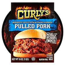 Curly's Barbecue Sauce with Hickory Smoked Pulled Pork, 16 Ounce