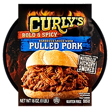 Curly's Bold & Spicy Barbecue Sauce with Pulled Pork, 16 oz, 16 Ounce