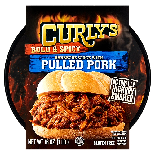 Curly's Bold & Spicy Barbecue Sauce with Pulled Pork, 16 oz