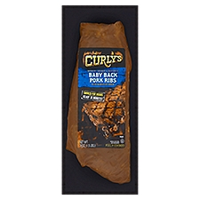 Curly's Hickory Smoked & Seasoned with Barbecue Sauce, Baby Back Pork Ribs, 24 Ounce