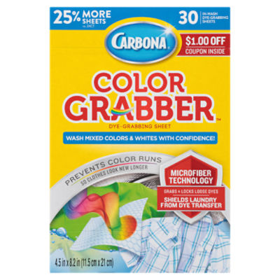 Carbona Color Grabber Dye-Grabbing Sheet, In-Wash - 30 sheets