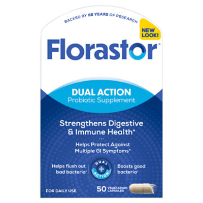 Florastor Dual Action Probiotic Supplement, 50 count