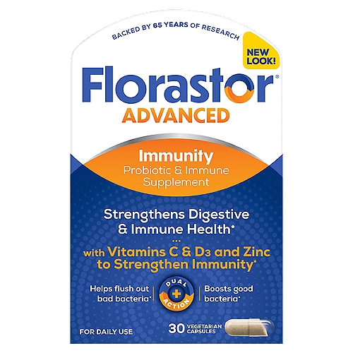 Florastor Select Daily Probiotic Supplement with added Zinc, Vitamin C & D3 for Men and Women