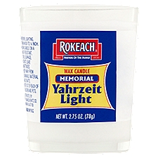 Rokeach Memorial Yahrzeit Light, Wax Candle, 2.75 Ounce
