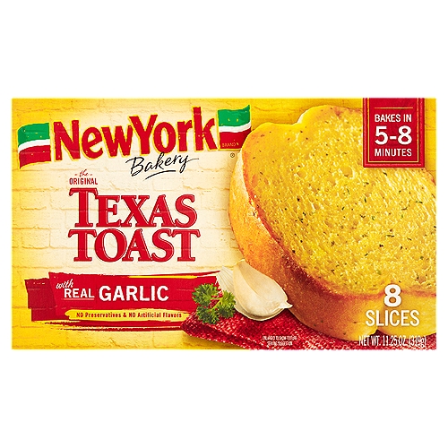 New York Bakery The Original Texas Toast with Real Garlic, 8 count, 11.25 oz