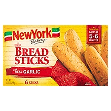New York Bakery The Original Bread Sticks with Real Garlic, 6 count, 10.5 oz, 10.5 Ounce