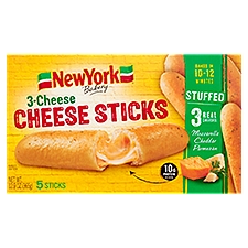 New York Brand Bakery Stuffed 3-Cheese Cheese Sticks, 12.9 Ounce