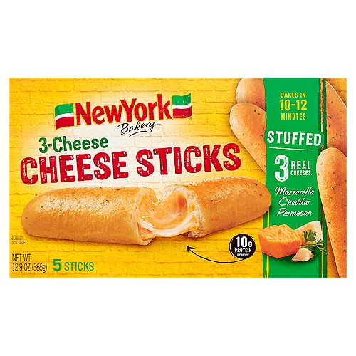 New York Bakery 3-Cheese Cheese Sticks, 5 count, 12.9 oz