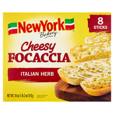 NewYork Bakery Italian Herb Cheesy Focaccia, 8 count, 18 oz