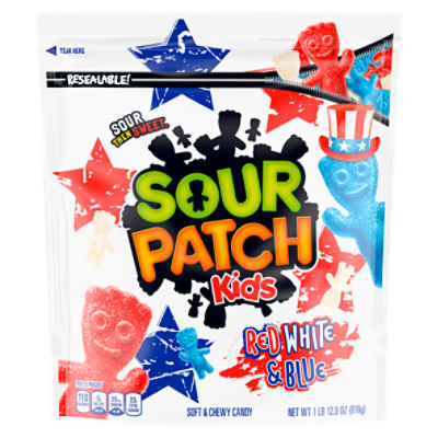 Sour Patch Kids Red White & Blue Soft & Chewy Candy, 1 lb 12.8 oz