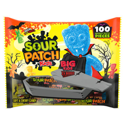 SOUR PATCH KIDS Big Kids Individually Wrapped Soft & Chewy Halloween Candy