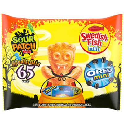 SOUR PATCH KIDS Candy, OREO Mini Cookies & SWEDISH FISH Candy Halloween Candy Variety Pack