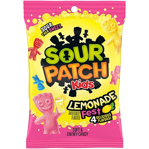 SOUR PATCH KIDS Lemonade Fest Soft & Chewy Candy, 8.02 oz Bag