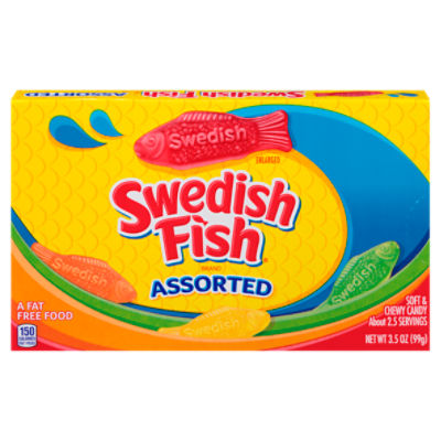 SWEDISH FISH Assorted Soft & Chewy Candy, 3.5 oz, 3.5 Ounce