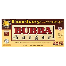 Bubba Burger Sweet Onions Gluten-Free Turkey Burgers, 8 count, 32 oz, 2 Pound