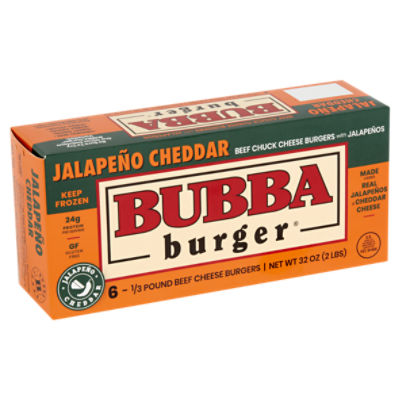 Save on Bubba Burger Beef Chuck Burgers with Jalapeno 1/3 lb ea - 6 ct  Frozen Order Online Delivery