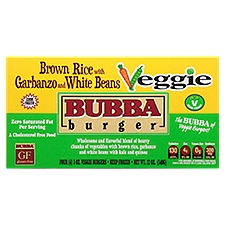 Bubba Burger Brown Rice with Garbanzo and White Beans, Veggie Burgers, 12 Ounce