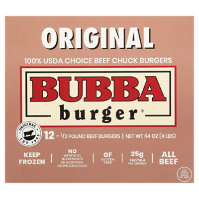 BUBBA burger Original Beef 2lbs. 6 Burgers