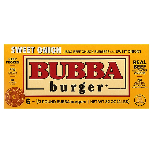 Bubba Burger Beef Chuck with Sweet Onions Burgers 6 Each