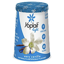 Yoplait Light Very Vanilla, Fat Free Yogurt, 6 Ounce