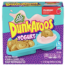 Go-Gurt DunkAroos Strawberry, Low Fat Yogurt & Vanilla Cookies, 8.8 Ounce