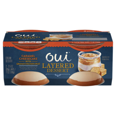 Oui Caramel Cheesecake with Graham Cracker Crust Layered Cream Dessert