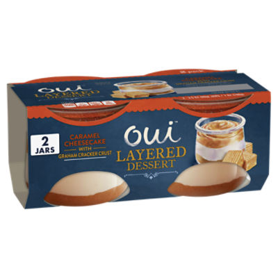 Oui Caramel Cheesecake with Graham Cracker Crust Layered Cream Dessert