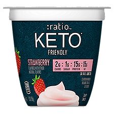 :ratio Keto Friendly Strawberry Flavored Dairy Snack, 5.3 oz, 5.3 Ounce