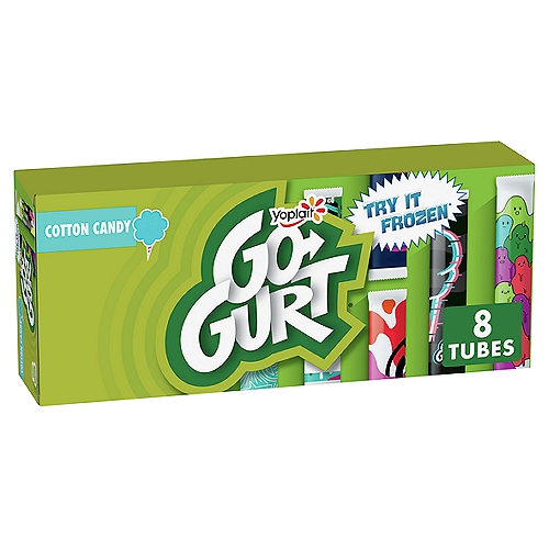 Yoplait Go-Gurt Cotton Candy Fat Free Yogurt, 2 oz, 8 count