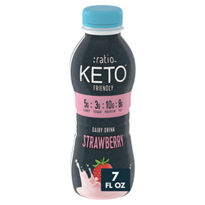 :ratio Keto Friendly Strawberry Dairy Drink, 7 fl oz