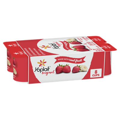 Yoplait Original Strawberry & Strawberry Banana Low Fat Yogurt, 6 oz, 8 count