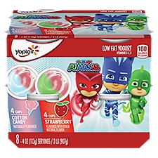 Yoplait PJ Masks Cotton Candy and Strawberry Low Fat Yogurt, 4 oz, 8 count