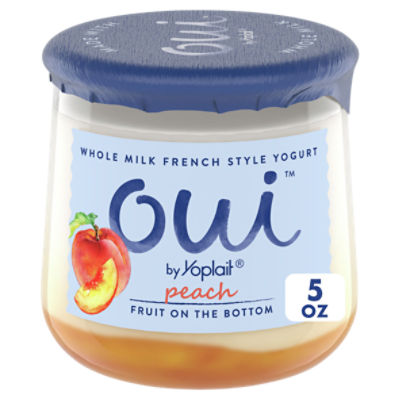 Oui by Yoplait Peach Fruit on the Bottom Whole Milk French Style Yogurt, 5 oz