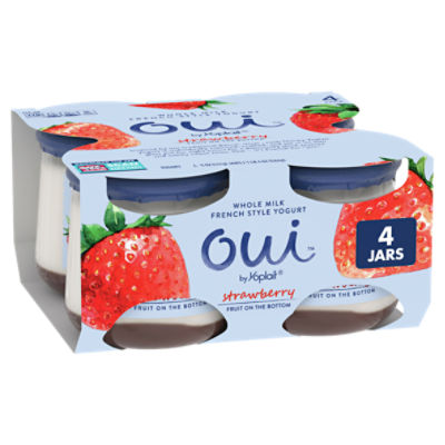Oui by Yoplait Strawberry Whole Milk French Style Yogurt, 5 oz, 4 count