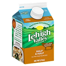 Lehigh Valley Dairy Farms Ultra-Pasteurized Half & Half, one pint