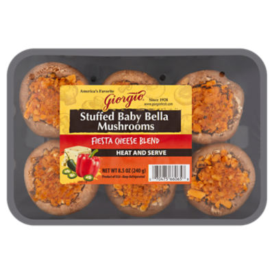 Giorgio Fiesta Cheese Blend Stuffed Baby Bella Mushrooms, 8.5 oz, 8.5 Ounce