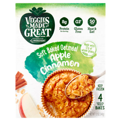Veggies Mades Great Apple Cinnamon Soft Baked Oatmeal, 12 oz, 4 count