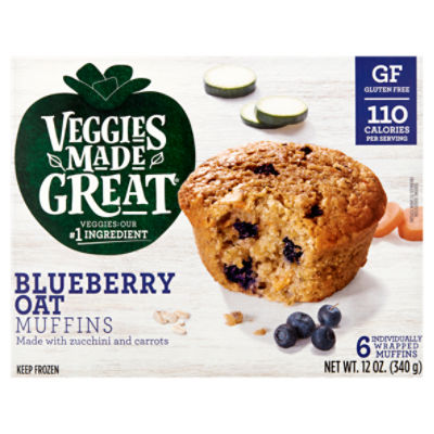 Veggies Made Great Blueberry Oаt Muffins, 6 count, 12 oz, 12 Ounce