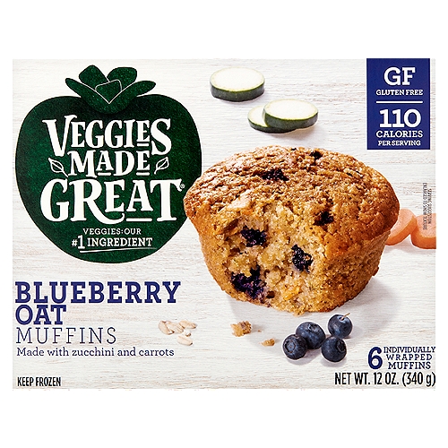 Veggies Made Great Blueberry Oаt Muffins, 6 count, 12 oz