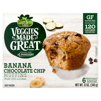 Garden Lites Veggies Made Great Banana Chocolate Chip Muffins, 6 count ...