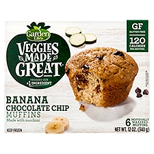 Garden Lites Veggies Made Great Banana Chocolate Chip Muffins, 6 count, 12 oz, 12 Ounce