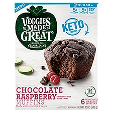 Veggies Made Great Chocolate Raspberry Muffins, 6 count, 12 oz
