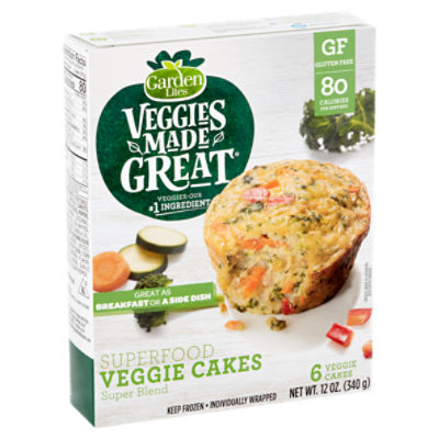 Garden Lites Veggies Made Great Superfood Veggie Cakes, 6 count, 12 oz, 12 Ounce