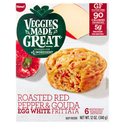 Veggies Made Great Roasted Red Pepper & Gouda Egg White Frittata, 12 oz, 6 count