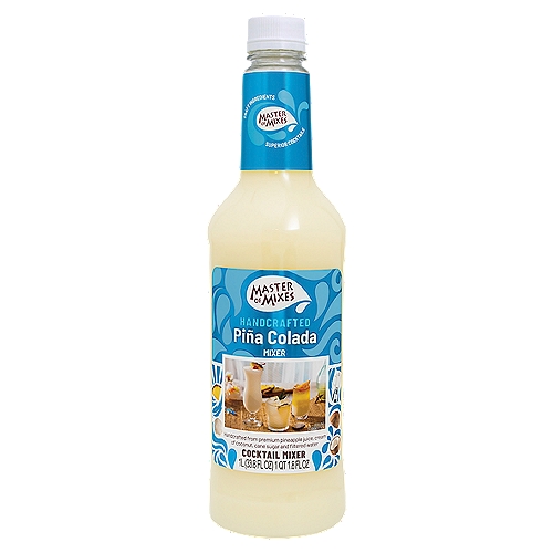 Master of Mixes Handcrafted Piña Colada Cocktail Mixer, 1 qt 1.8 fl oz
Handcrafted from premium pineapple juice, cream of coconut, cane sugar and filtered water