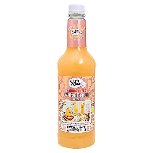 Master of Mixes Handcrafted White Peach Cocktail Mixer, 33.8 fl oz